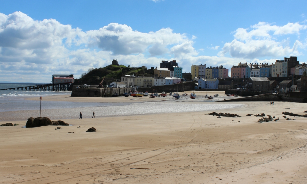 Tenby landscape behind the Harbour Beach