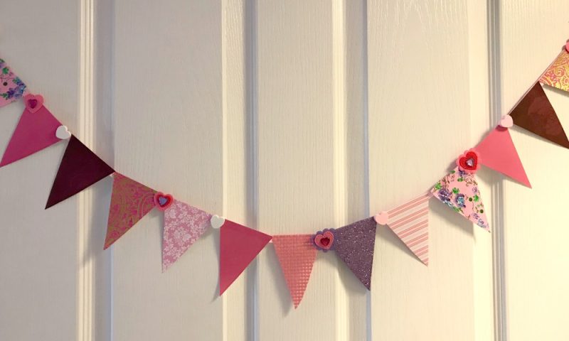 Finished Valentines Day bunting