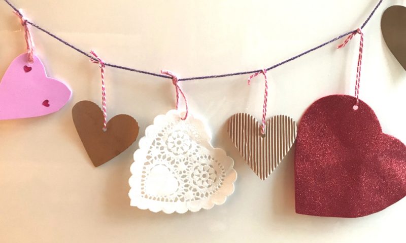 Finished heart bunting for Valentines Day