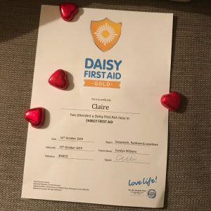 Daisy First Aid certificate
