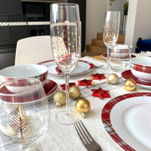 The Matalan Christmas tableware in our kitchen