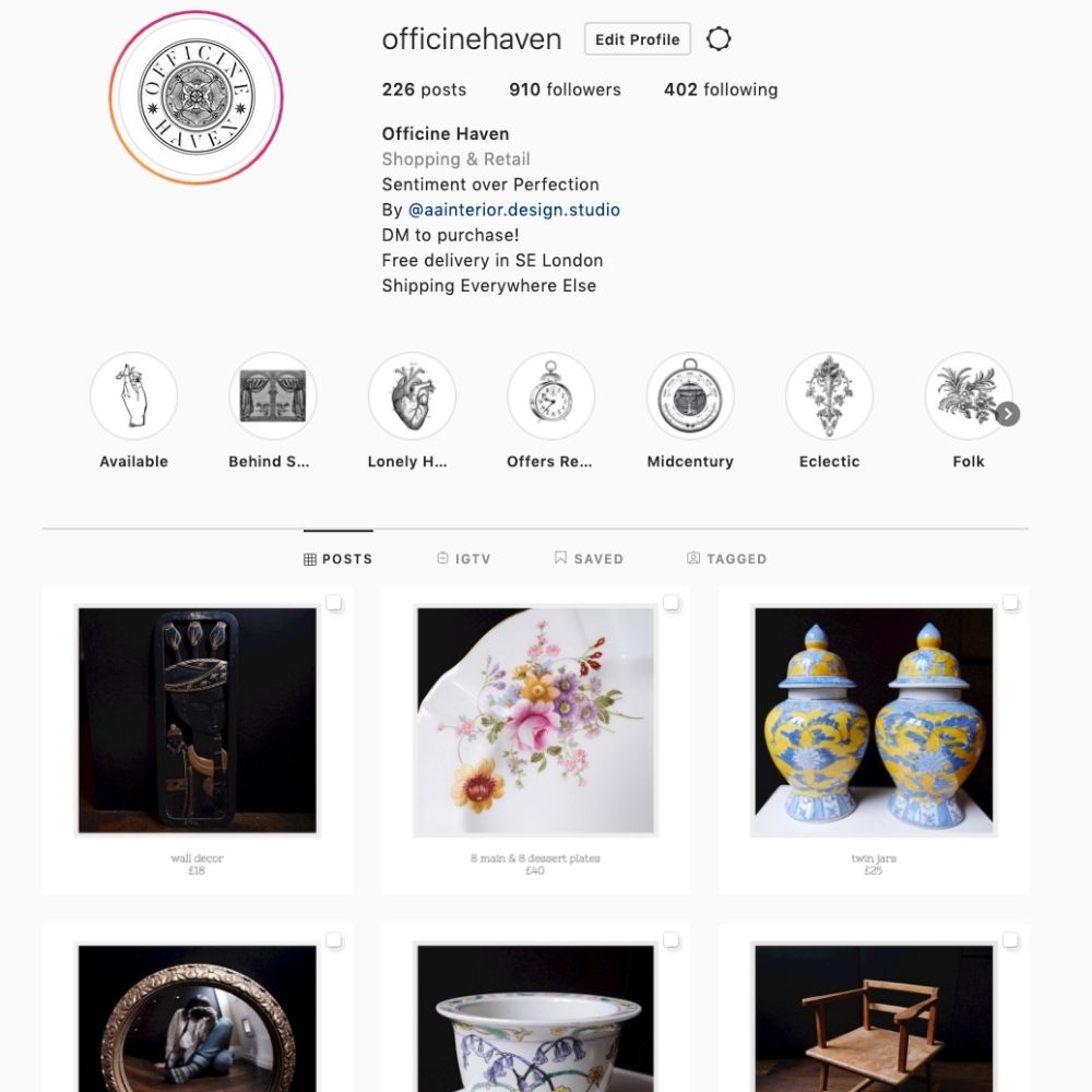 Officine Haven on Instagram where you can the items that are part of Anna's collection. 