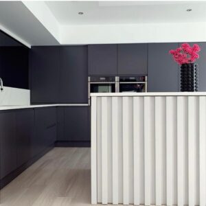 Christine's beautiful kitchen with reeded panelling